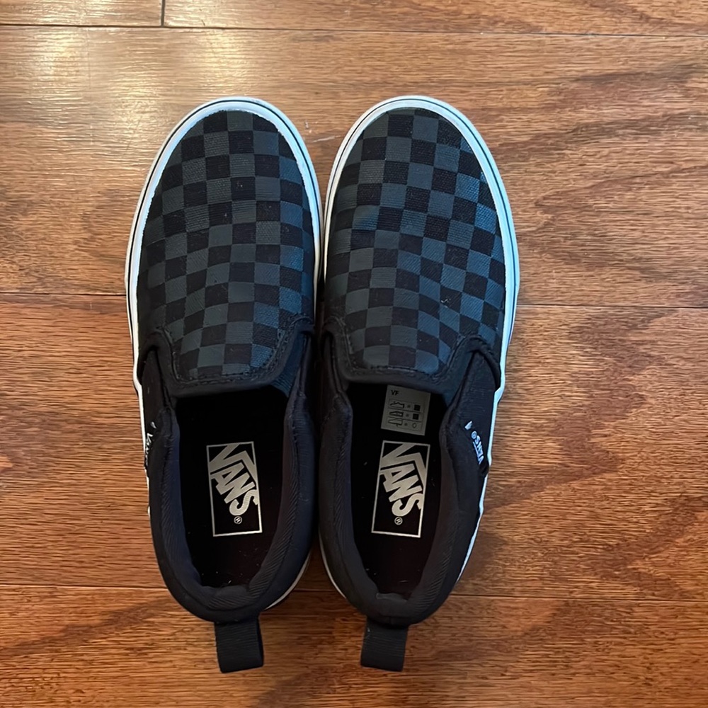 Kids vans sneakers in black checker